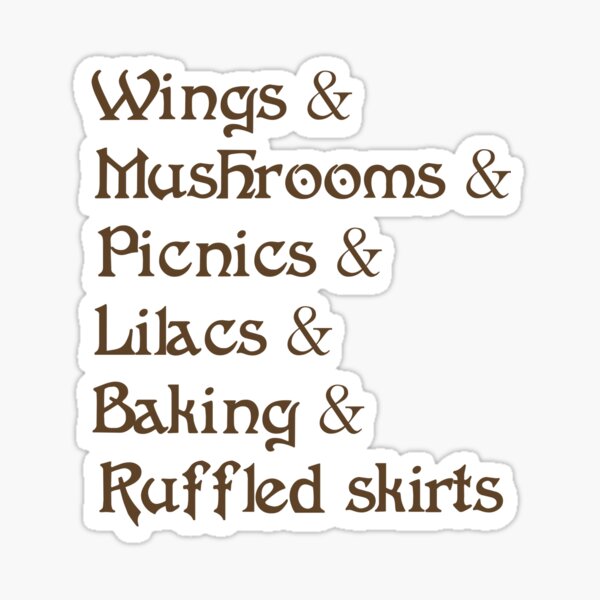 Cottagecore Word List Sticker By Wyldwoodcrafts Redbubble