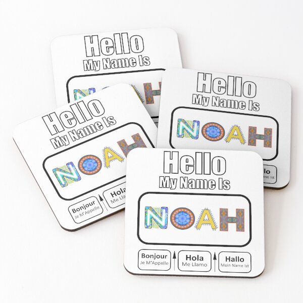 Item preview, Hello My Name Is Noah Nametag For Light Background designed and sold by artfulnotebook.