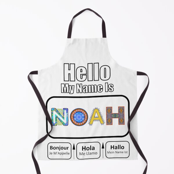 Item preview, Hello My Name Is Noah Nametag For Light Background designed and sold by artfulnotebook.