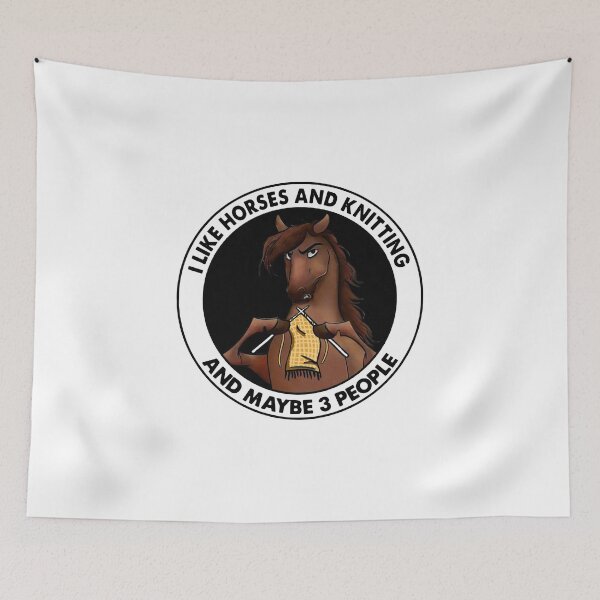 Item preview, I LIKE HORSES AND KNITTING AND MAYBE 3 PEOPLE designed and sold by Robertsone3.