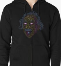 Acid Scientist tongue out psychedelic art poster Zipped Hoodie