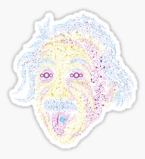 Acid Scientist tongue out psychedelic art poster Sticker