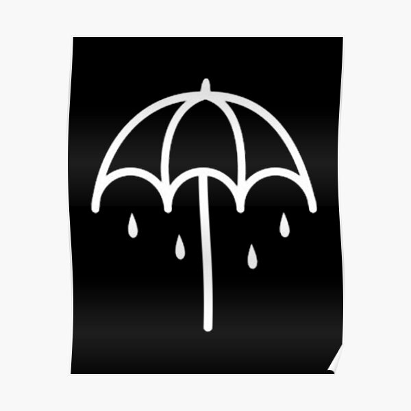 weißer Regenschirm Tränen Poster