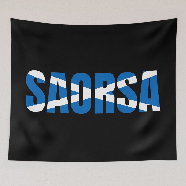 Item preview, Saorsa - Freedom - Scottish Saltire Flag Blue - Gaidhlig designed and sold by Indy2tees.