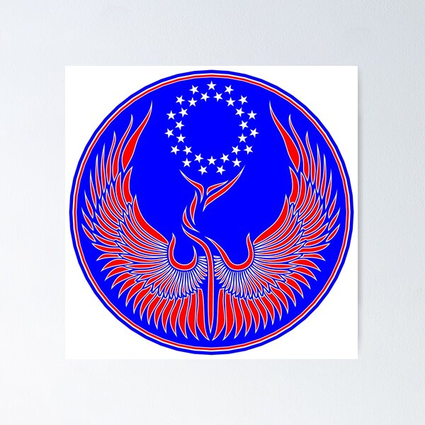 Artikel-Vorschau von Defiant Phoenix Symbol in rot, weiß und blau, designt und verkauft von Tzsycho.