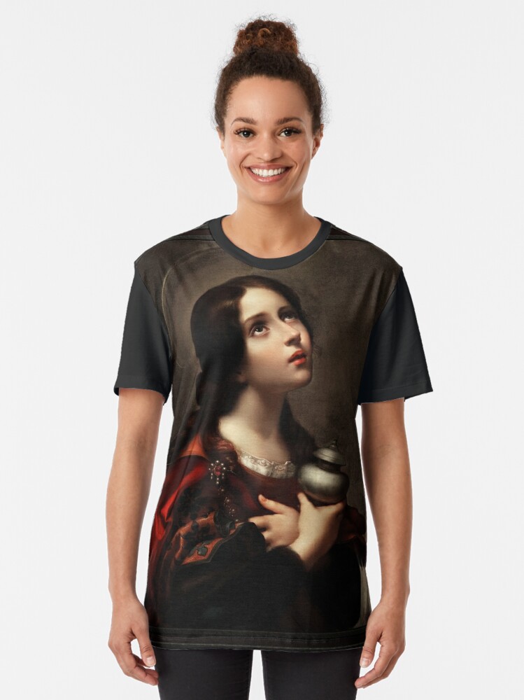 Thumbnail 2 of 5, Graphic T-Shirt, Mary Magdalene by Carlo Dolci Xzendor7 Old Masters Reproductions designed and sold by xzendor7.