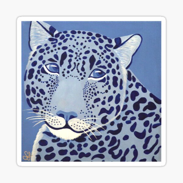 Item preview, Ultramarine Jaguar designed and sold by sarahjeanart.