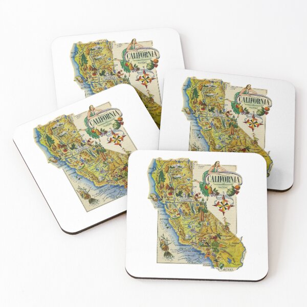 Item preview, Vintage Picture Map California, Retro California  designed and sold by DigitalEffects.