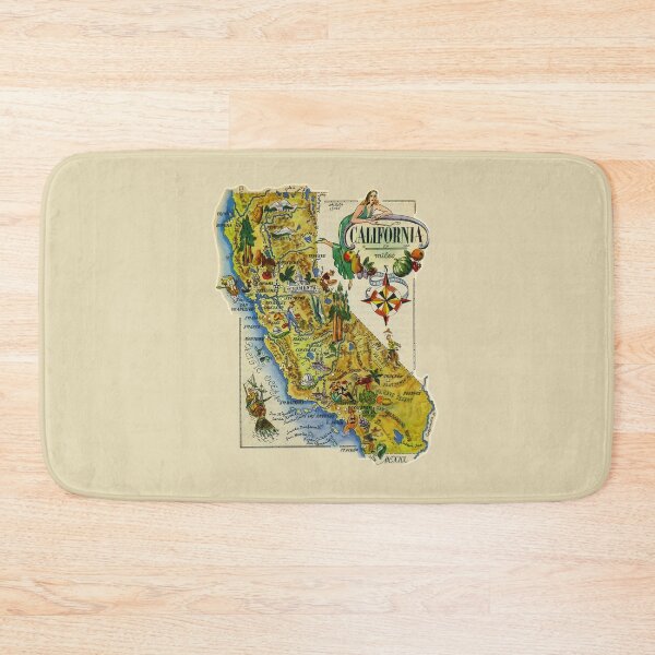 Item preview, Vintage Picture Map California, Retro California  designed and sold by DigitalEffects.