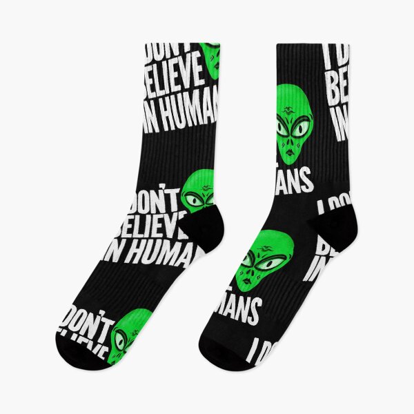 Item preview, I Don’t Believe in Humans - Alien Green and White designed and sold by Squarebird.