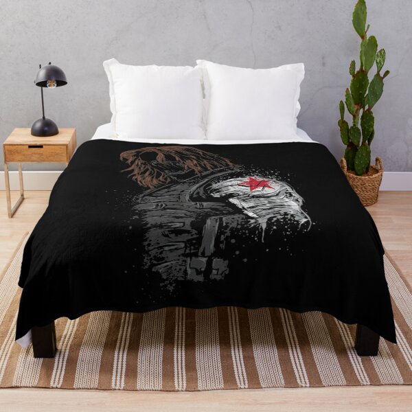 bucky  the Winter Soldier Throw Blanket