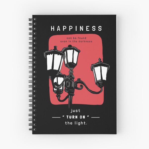 Item preview, Happiness Slogan with Vintage Street Lamp Black Background designed and sold by Peekonet.