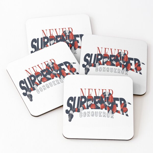 Item preview, Never Surrender Slogan with Snake Graphics Illustration designed and sold by Peekonet.