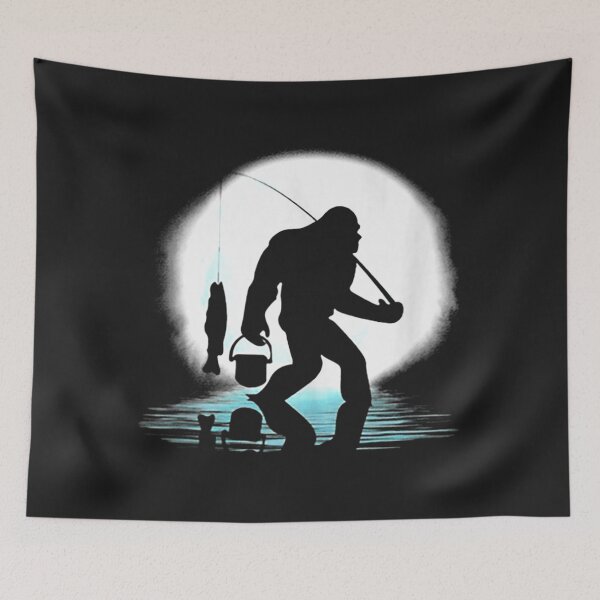 Item preview, Bigfoot Fishing Funny Sasquatch and Fish Night Fishing designed and sold by bar4o3fm.