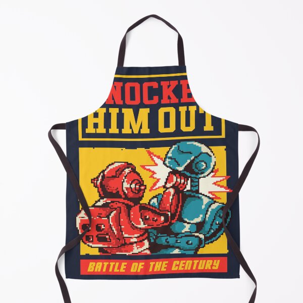 Item preview, Pixel Art Vector Illustration Robot Battle Punch Each Other Arena with 80s Colors Style designed and sold by Peekonet.