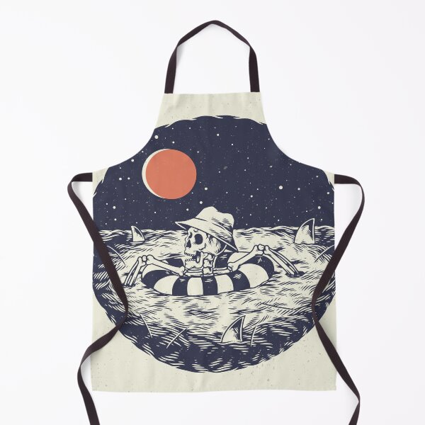 Item preview, Hand Drawing Illustration Skeleton Skull Concept from Skeleton Swimming with Buoy Targeted with Shark designed and sold by Peekonet.