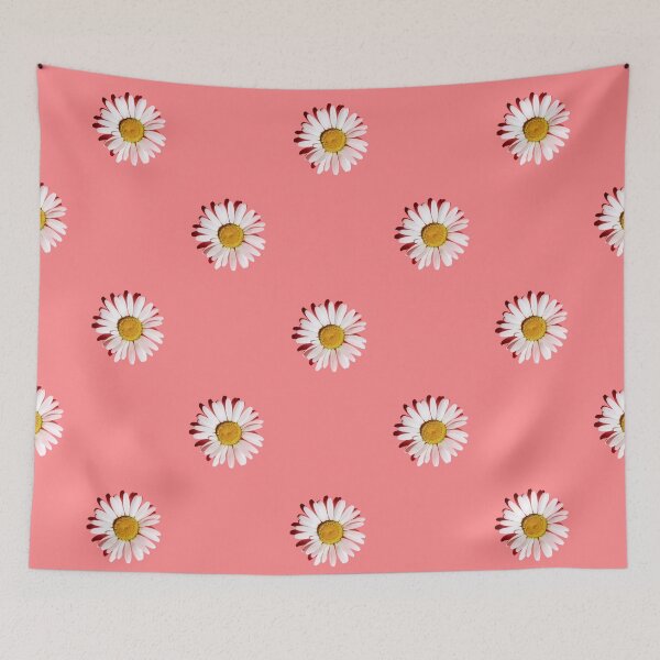 Item preview, White Daisies Pink Background with Hard Shadows designed and sold by Peekonet.