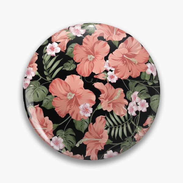 Item preview, Tropical Seamless Pattern Blooming Hibiscus Black Background designed and sold by Peekonet.