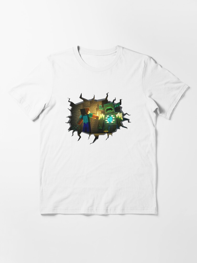 Minecraft 3d Gaming Wall Crack Effect Boss Version T Shirt By Apexartz Redbubble
