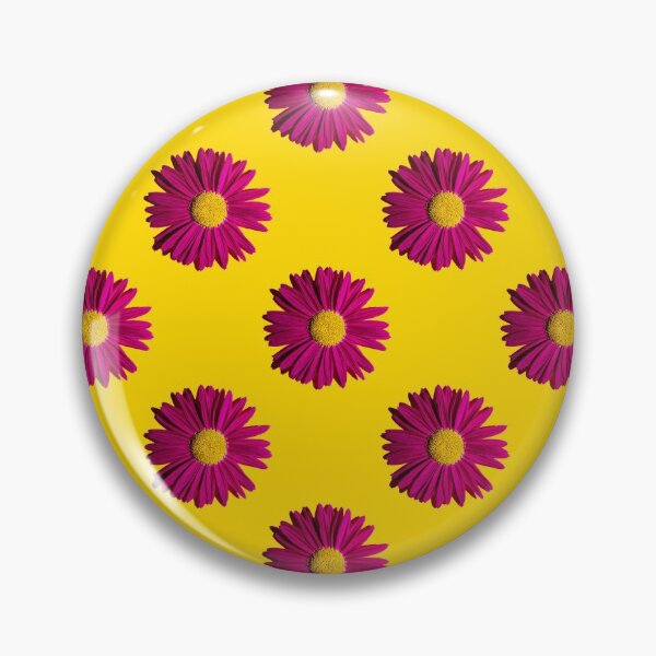 Item preview, Fashionable Summer Floral Pattern Bright Pink Daisies Yellow Background with Hard Shadows designed and sold by Peekonet.