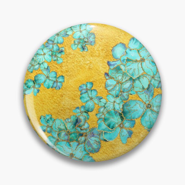 Item preview, Textured teal and gold floral pattern designed and sold by IrinaIkar.