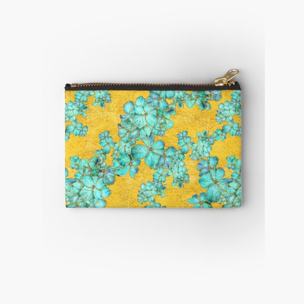 Item preview, Textured teal and gold floral pattern designed and sold by IrinaIkar.