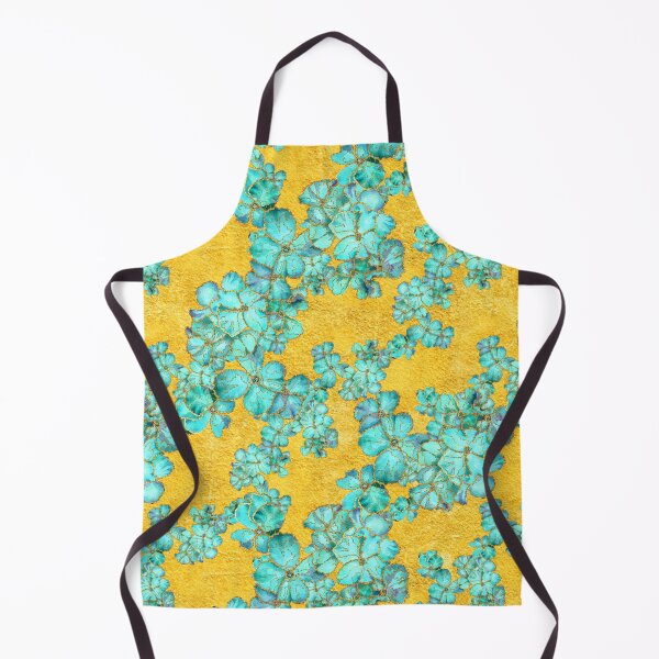 Item preview, Textured teal and gold floral pattern designed and sold by IrinaIkar.