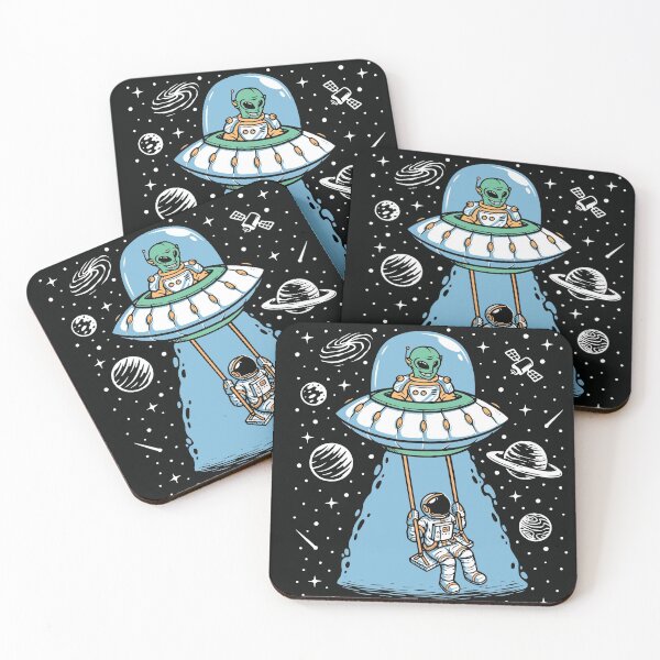 Item preview, Astronaut Alien Playing Together Illustration designed and sold by Peekonet.