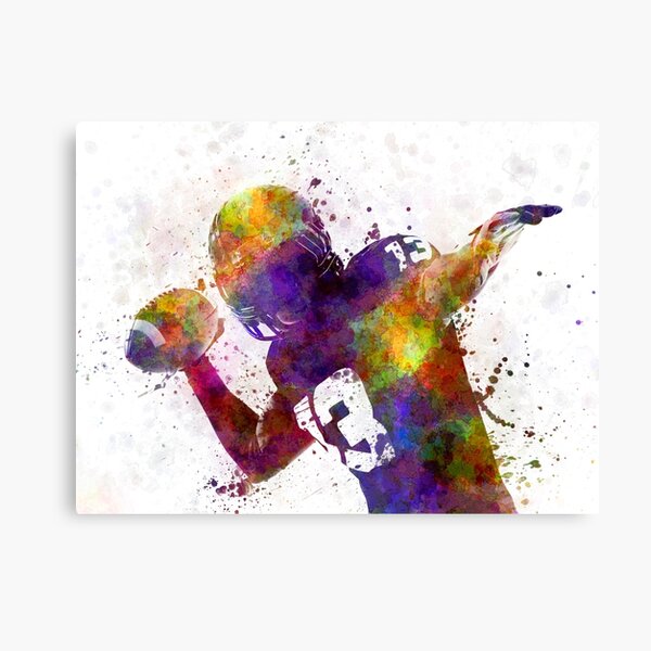 american football player quarterback passing portrait Canvas Print
