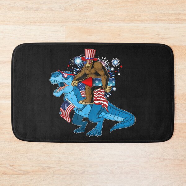 Item preview, Bigfoot Riding Dinosaur Trex 4th of July designed and sold by bar4o3fm.