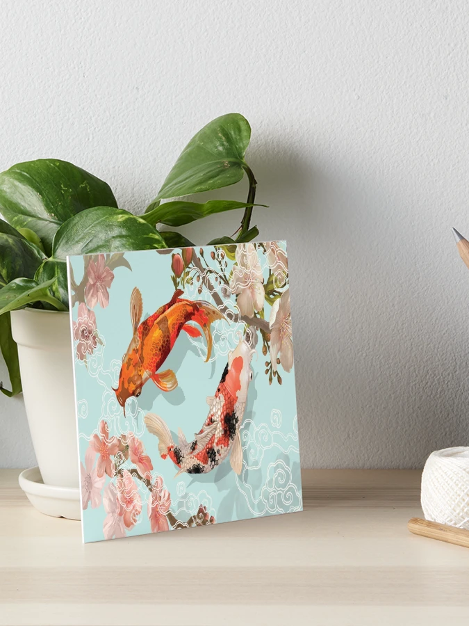 Two Japanese Koi Fish Swimming