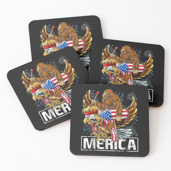 Item preview, Bigfoot riding Eagle American Flag Fireworks 4th Of July designed and sold by bar4o3fm.
