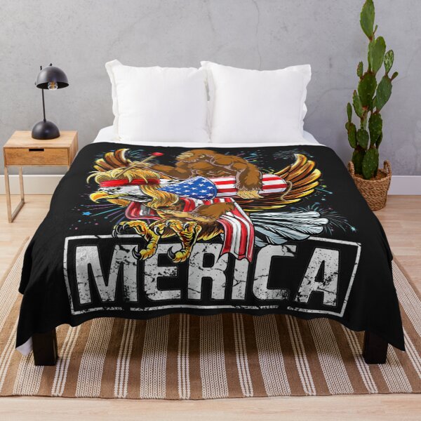 Item preview, Bigfoot riding Eagle American Flag Fireworks 4th Of July designed and sold by bar4o3fm.