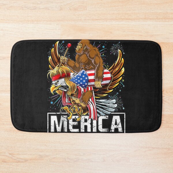 Item preview, Bigfoot riding Eagle American Flag Fireworks 4th Of July designed and sold by bar4o3fm.