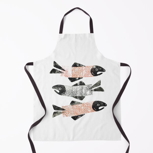Item preview, Block Printed Salmon designed and sold by cqgdesign.