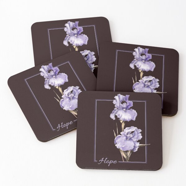 Item preview, Framed bearded purple iris, Hope designed and sold by CatCarrot.