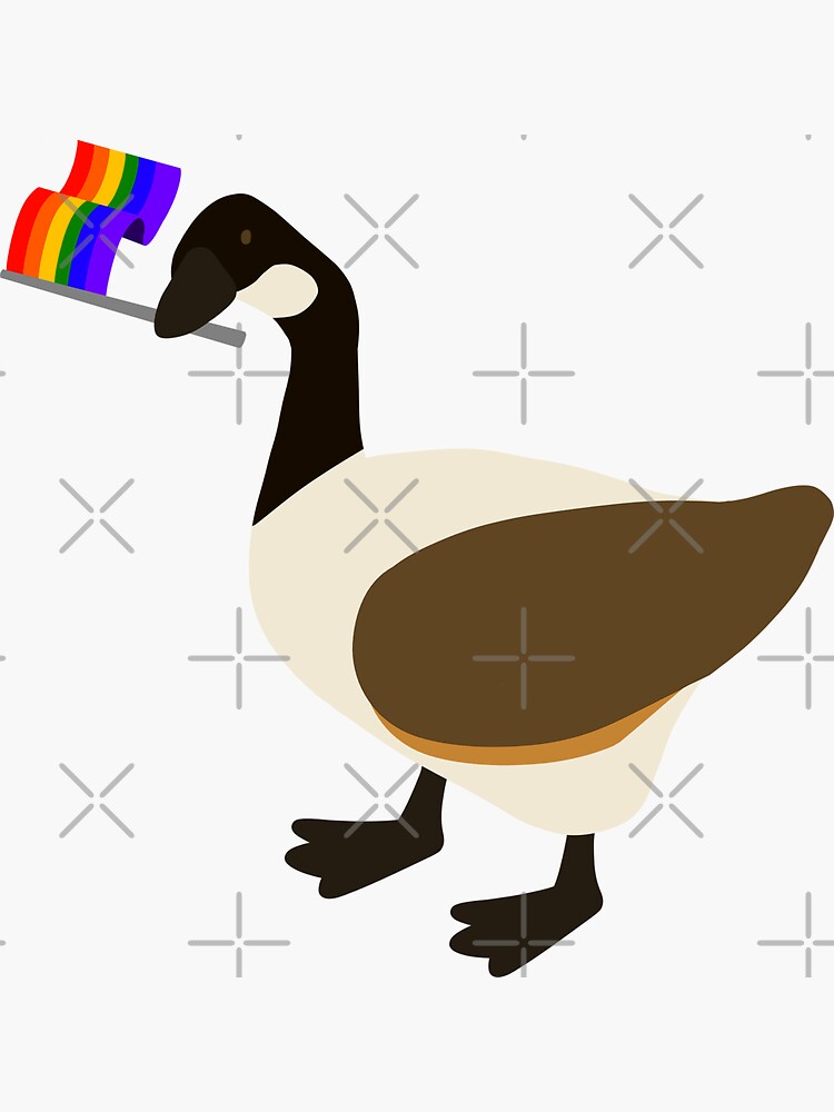 Canada Goose with a Pride Flag Sticker