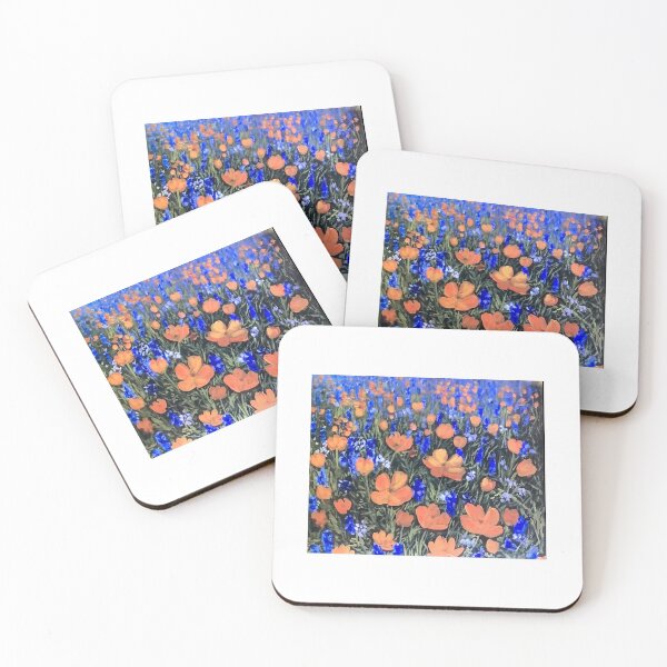 Item preview, Orange and Blue Flowers designed and sold by BigRedSeller.