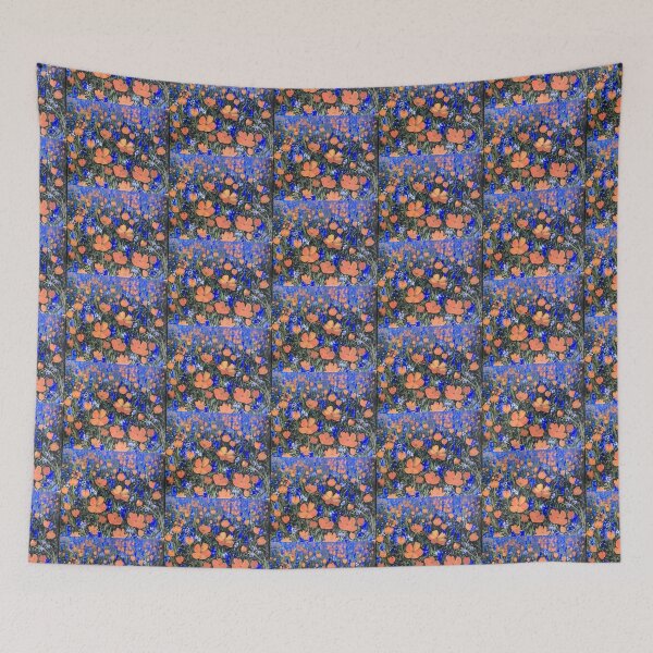 Item preview, Orange and Blue Flowers designed and sold by BigRedSeller.