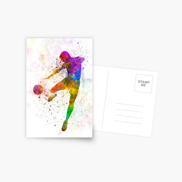 Item preview, man soccer football player flying kicking designed and sold by paulrommer.