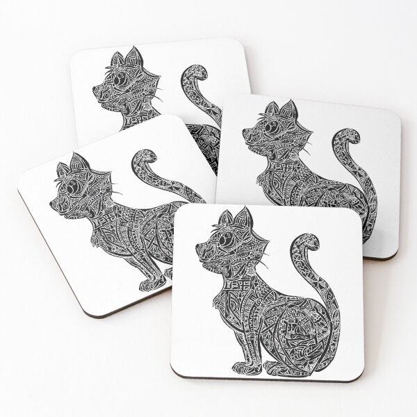 Item preview, Geometric Cat Indie-Style Drawing designed and sold by NonquadStudio.