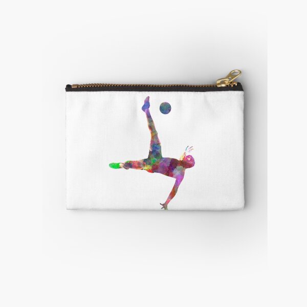 Item preview, man soccer football player flying kicking designed and sold by paulrommer.