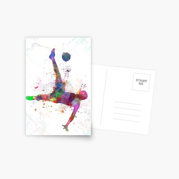 Item preview, man soccer football player flying kicking designed and sold by paulrommer.
