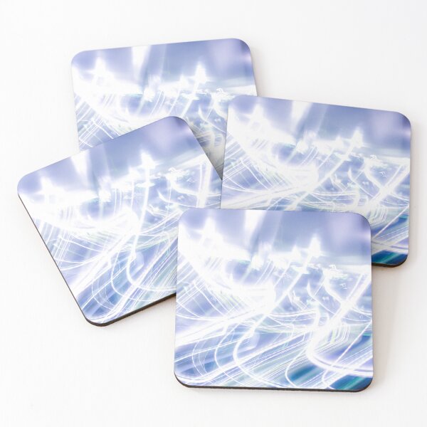 Item preview, Chaotic white-blue wavy light streaks of energy and electricity 2 designed and sold by James-Cole.