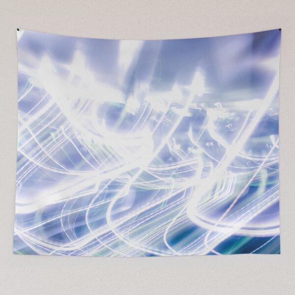 Item preview, Chaotic white-blue wavy light streaks of energy and electricity 2 designed and sold by James-Cole.