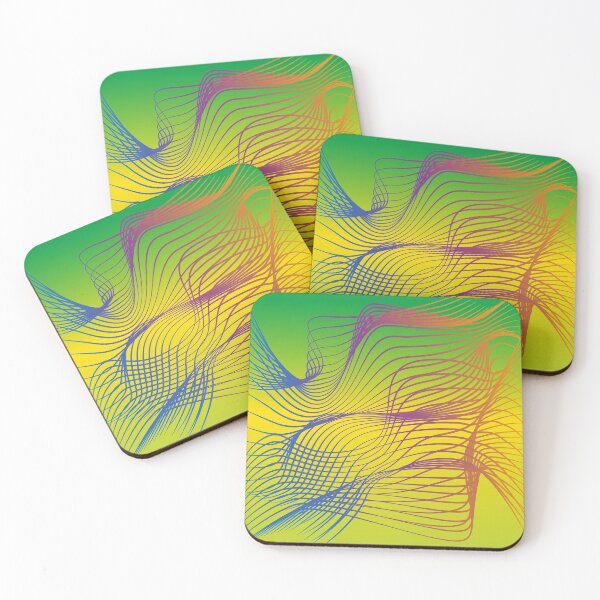 Item preview, Psychedelic waves on green and yellow designed and sold by CutieBlue.