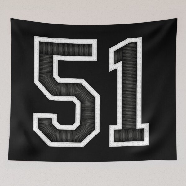 Item preview, 51 Black Jersey Sports Number fifty-one Football 51 designed and sold by elhefe.
