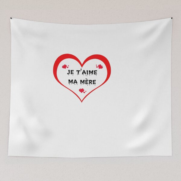 Aperçu de l'œuvre Tee-shirt Je t'aime ma mère créée et vendue par Frangi_Pane_ Magazine.