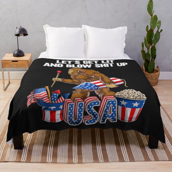 Item preview, Funny Fourth of July 4th Lets get lit and blow bigfoot fire designed and sold by bar4o3fm.