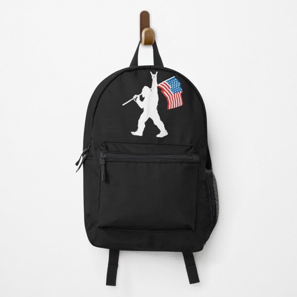 Item preview, Funny Sasquatch Rock and Roll USA Flag for Bigfoot Believers designed and sold by bar4o3fm.